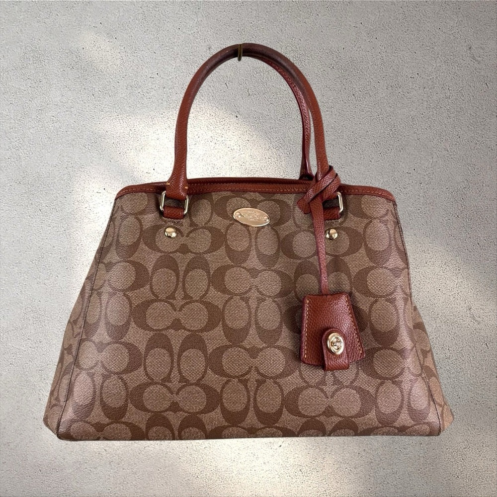 Coach Margo Small Carryall Signature Satchel Brown Canvas Bag F34608
